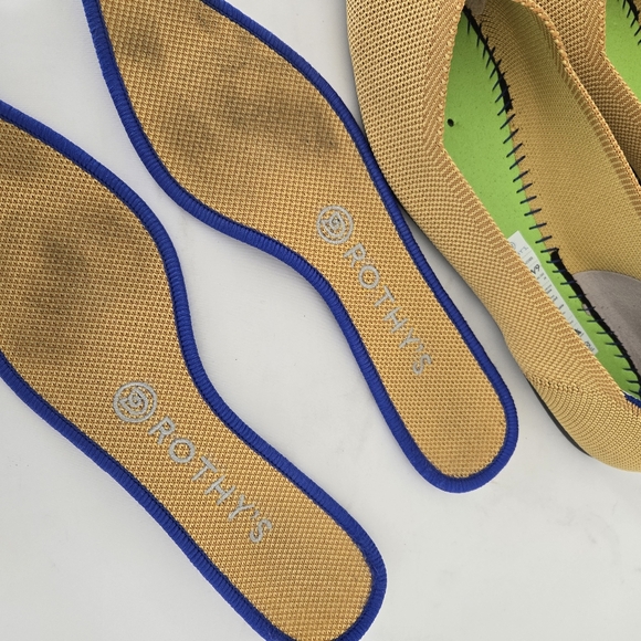 Rothy's The Point Slip on Flats Ballerin Shoes in Yellow Washable Fabric size 9 - Picture 10 of 16